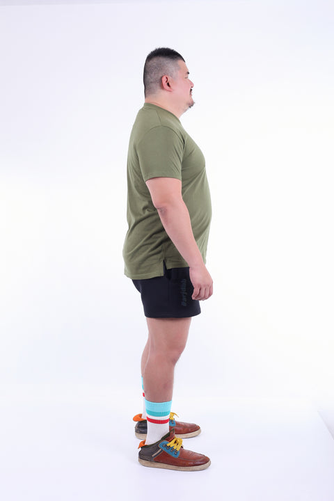 BASIC Plain Cotton Tee in Army Green