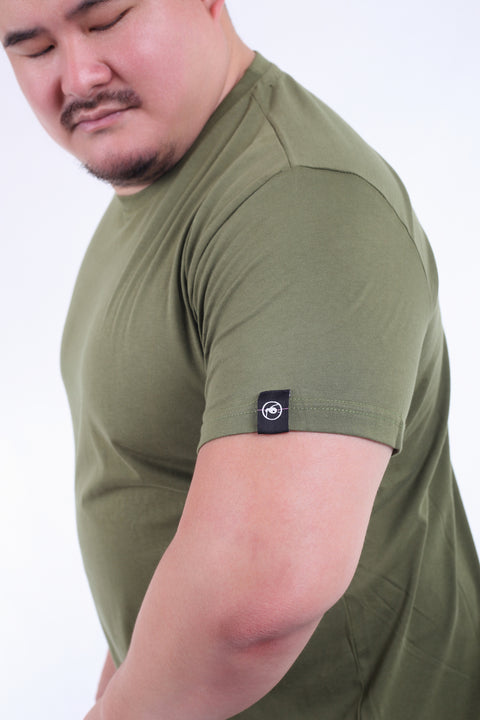 BASIC Plain Cotton Tee in Army Green