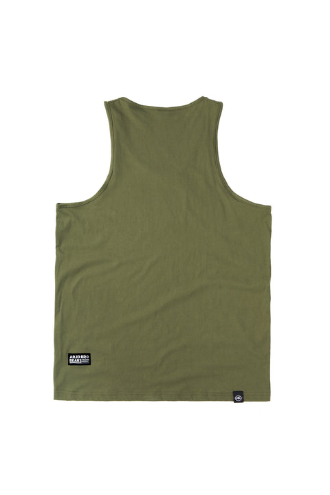 BASIC Plain Cotton Tank in Army Green