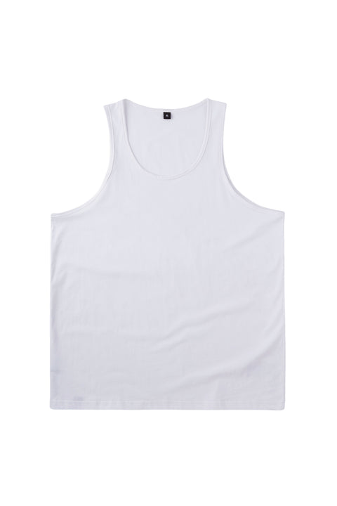 BASIC Plain Cotton Tank in White