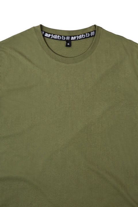 BASIC Plain Cotton Tee in Army Green
