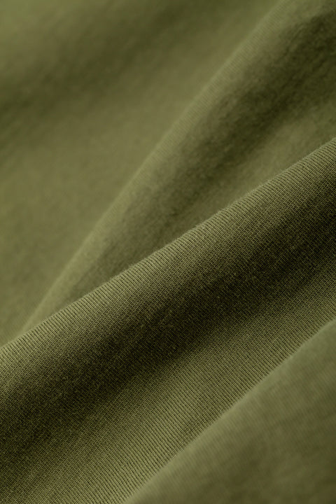 BASIC Plain Cotton Tee in Army Green
