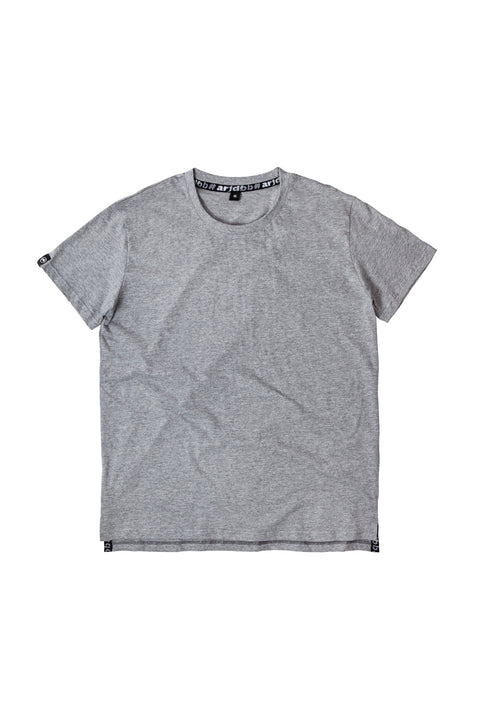 BASIC Plain Cotton Tee in Gray Melange