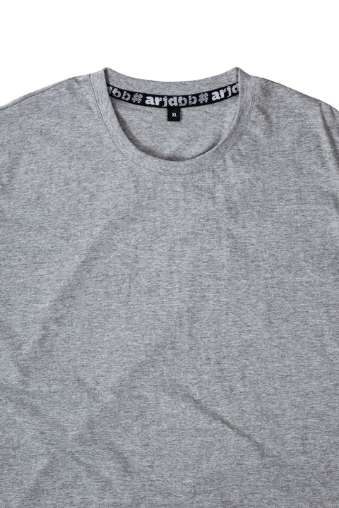 BASIC Plain Cotton Tee in Gray Melange