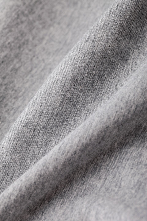BASIC Plain Cotton Tee in Gray Melange