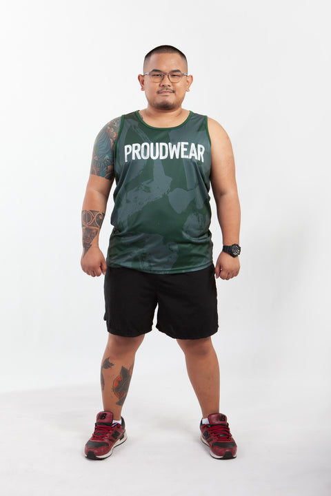 PROUDWEAR Calli-Camo Tank in Forest is available from small to plus sizes - ARJD BRO BEARS