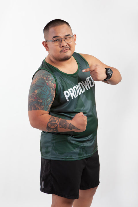 PROUDWEAR Calli-Camo Tank in Forest is available from small to plus sizes - ARJD BRO BEARS