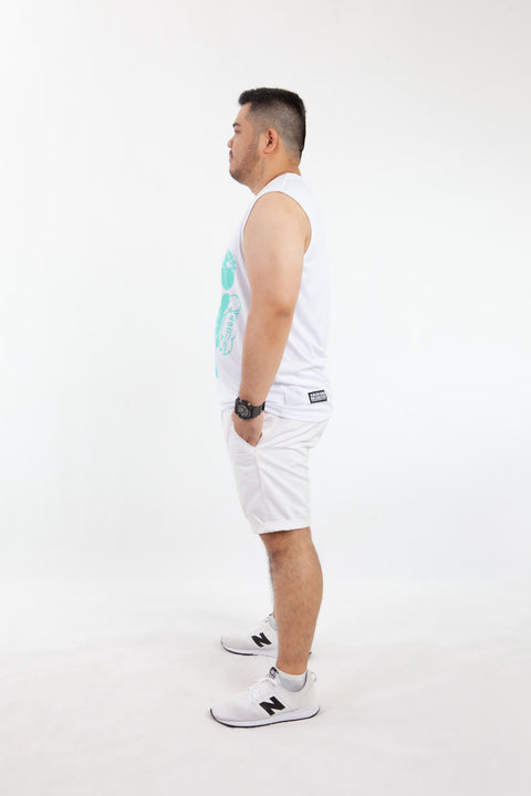 ABU Classic Sleeveless in White is available from small to plus sizes - ARJD BRO BEARS