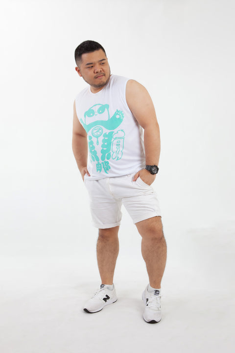 ABU Classic Sleeveless in White is available from small to plus sizes - ARJD BRO BEARS