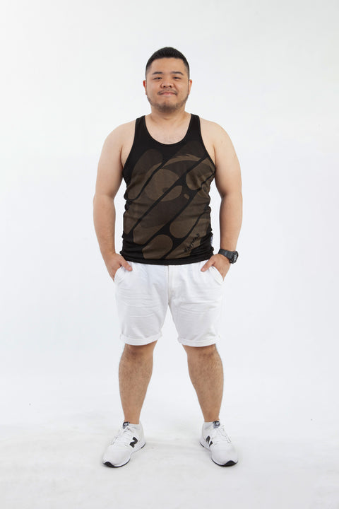 ABU DotMatrix Tank in Black is available from small to plus sizes - ARJD BRO BEARS