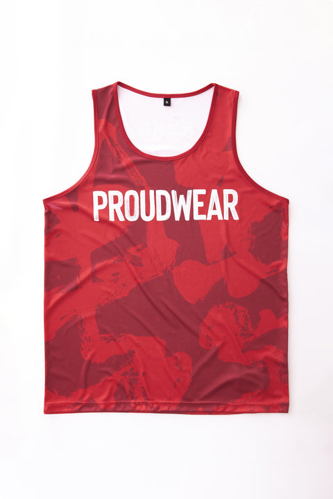 PROUDWEAR Calli-Camo Tank in Maroon