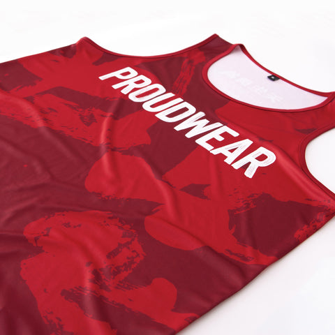 PROUDWEAR Calli-Camo Tank in Maroon