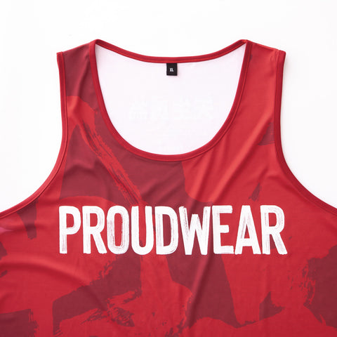 PROUDWEAR Calli-Camo Tank in Maroon