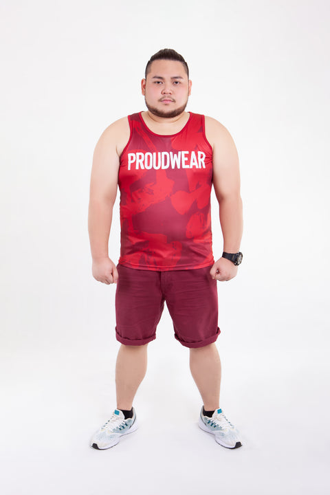PROUDWEAR Calli-Camo Tank in Maroon