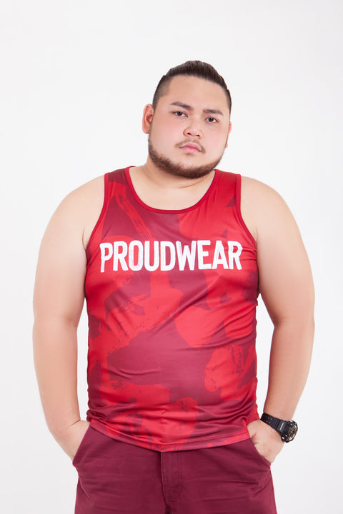 PROUDWEAR Calli-Camo Tank in Maroon