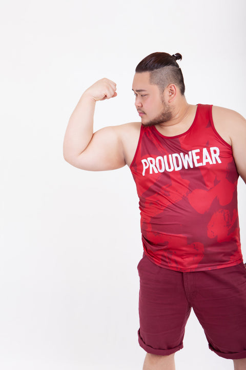 PROUDWEAR Calli-Camo Tank in Maroon