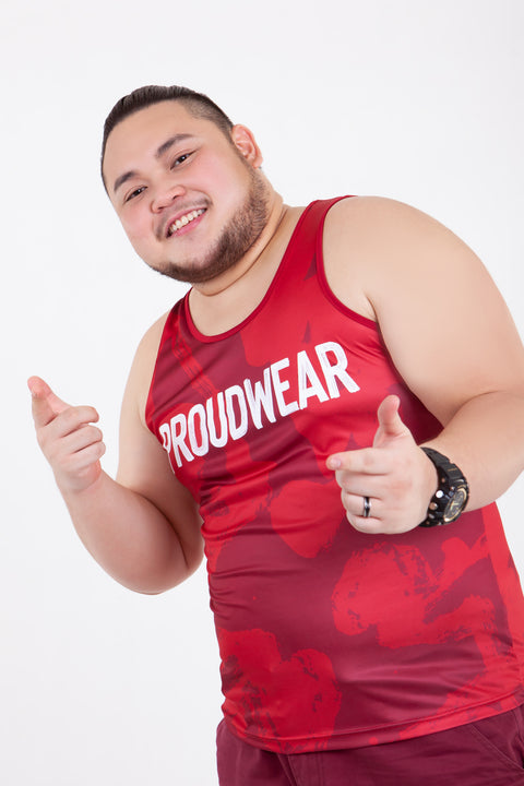 PROUDWEAR Calli-Camo Tank in Maroon