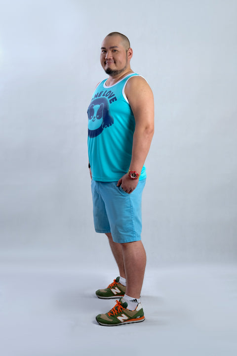 ONE LOVE Tank in Aqua is available from small to plus sizes - ARJD BRO BEARS