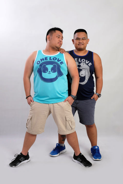 ONE LOVE Tank in Aqua is available from small to plus sizes - ARJD BRO BEARS