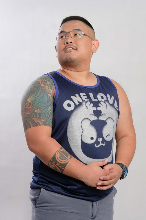 ONE LOVE Tank in Navy is available from small to plus sizes - ARJD BRO BEARS