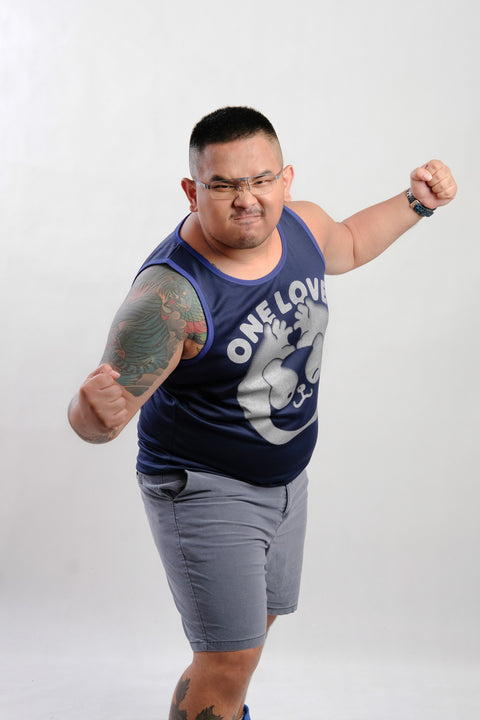 ONE LOVE Tank in Navy is available from small to plus sizes - ARJD BRO BEARS
