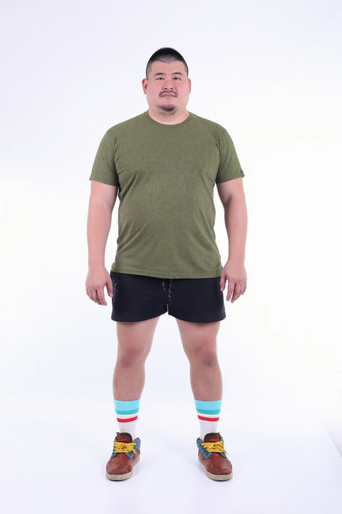 BASIC Plain Cotton Tee in Army Green