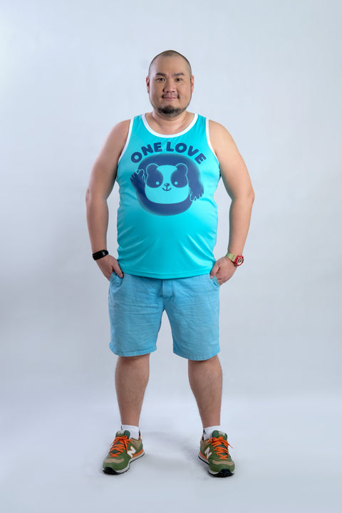 ONE LOVE Tank in Aqua is available from small to plus sizes - ARJD BRO BEARS