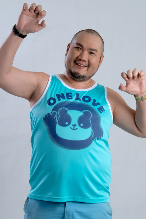 ONE LOVE Tank in Aqua is available from small to plus sizes - ARJD BRO BEARS