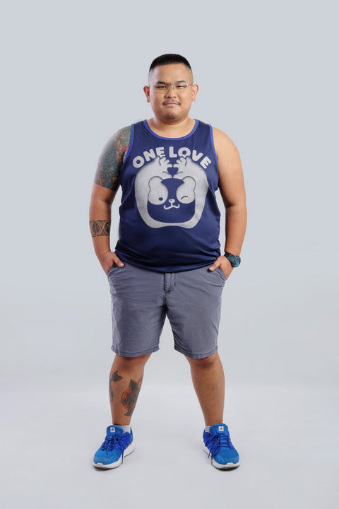 ONE LOVE Tank in Navy is available from small to plus sizes - ARJD BRO BEARS