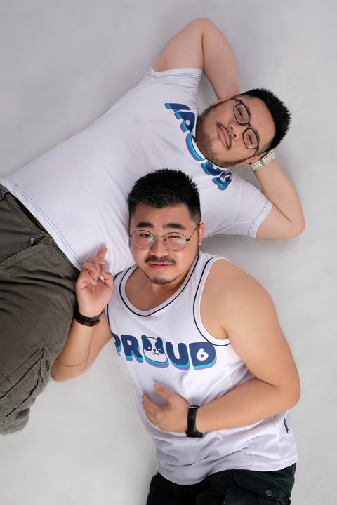 PROUD Tee in White is available from small to plus sizes - ARJD BRO BEARS